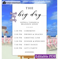 Modern Calligraphy The Big Day sign template,Order of the Day sign, (47)